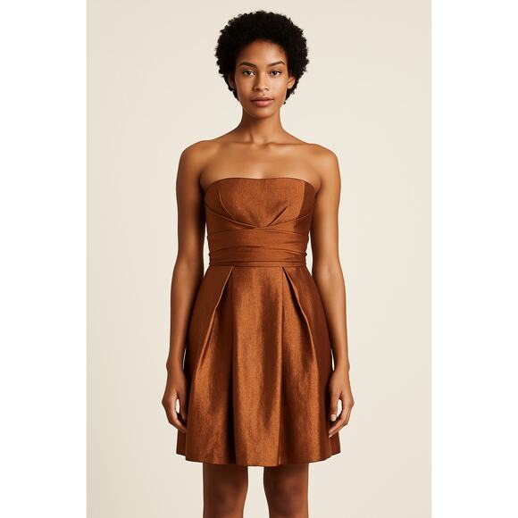 Max & Cleo Strapless Copper Dress - Picture 1 of 6